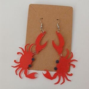 Fashion Jewelry Red Crab Earrings